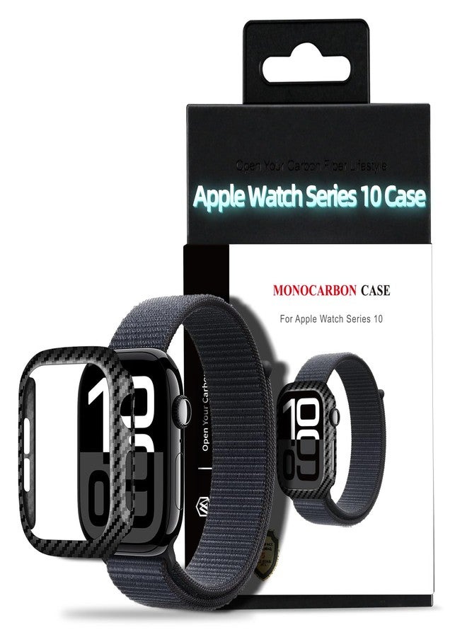 MONOCARBON Real 3K Carbon Fiber Case for 46 mm Apple Watch Series 10,Ultra Thin & Ultra Light Wrap-Around Hard Cover for 2024 New 46mm iwatch From Daily Scratches/Wear/Drop - Image 1