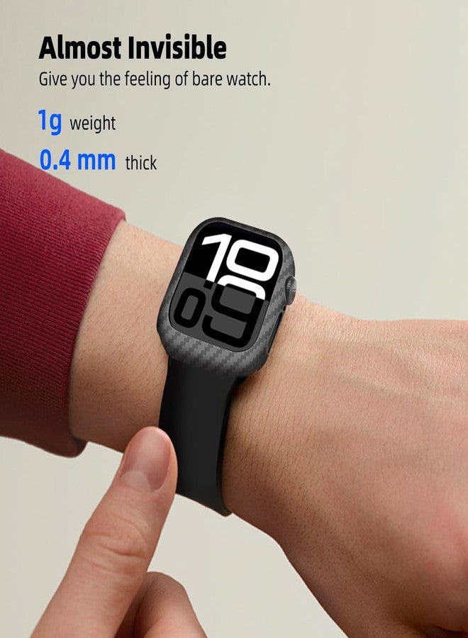 MONOCARBON Real 3K Carbon Fiber Case for 46 mm Apple Watch Series 10,Ultra Thin & Ultra Light Wrap-Around Hard Cover for 2024 New 46mm iwatch From Daily Scratches/Wear/Drop - Image 3