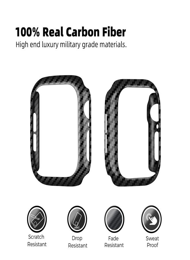 MONOCARBON Real 3K Carbon Fiber Case for 46 mm Apple Watch Series 10,Ultra Thin & Ultra Light Wrap-Around Hard Cover for 2024 New 46mm iwatch From Daily Scratches/Wear/Drop - Image 5