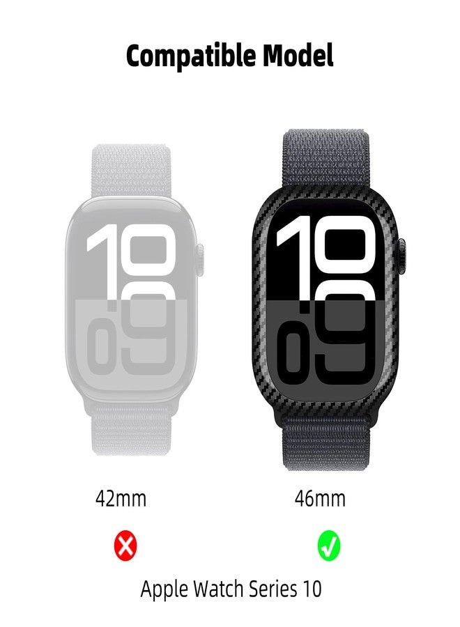 MONOCARBON Real 3K Carbon Fiber Case for 46 mm Apple Watch Series 10,Ultra Thin & Ultra Light Wrap-Around Hard Cover for 2024 New 46mm iwatch From Daily Scratches/Wear/Drop - Image 4