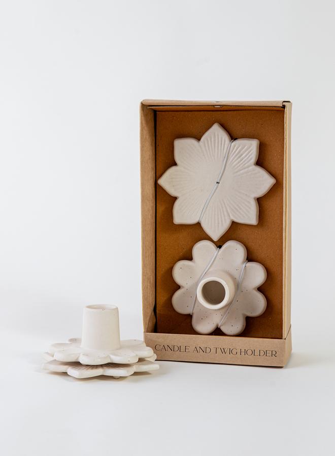 Curate Home Set of Candle and Twig Holder in Gift Box - Image 2
