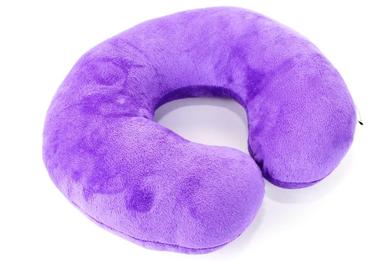 Generic Comfy Neck Support Soft Fiber Travel Neck Pillow U-Shape For Car, Travel, Office,Airplane and Gifts - Purple - Image 2