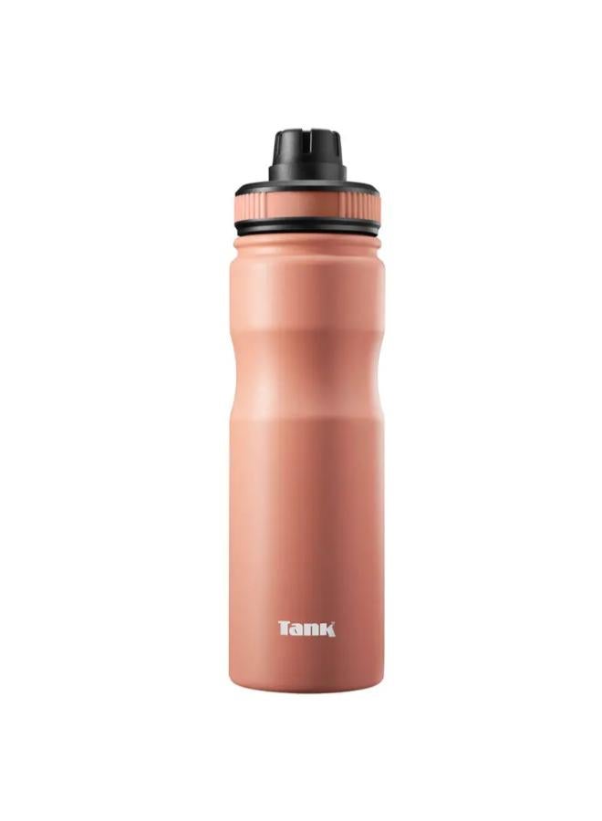 Tank Stainless Steel Water Bottle 650mL, Up to 12Hrs Cold, Orange - Image 1