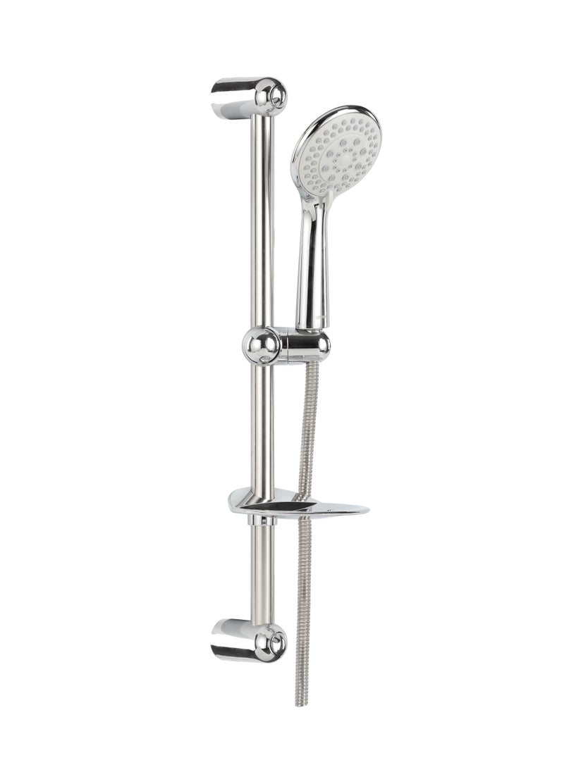 GEEPAS - Geepas Ursa Shower Set GSW61121, High Quality Material Bathroom Shower Set, Chrome Plated, Standard Hose Connector, Includes a Sliding Bar with Holder and Bracket, a Soap Dish, a Hand Shower - Image 1