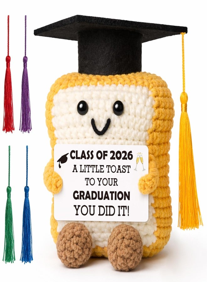 IDEGIFT 2026 Graduation Gift for Her Him, Graduation Decorations Gifts for Graduates Collage High School Phd Master Degree, Class of 2026 You Did It, Funny Handmade Crochet Toast With Cap Graduates Card - Image 1