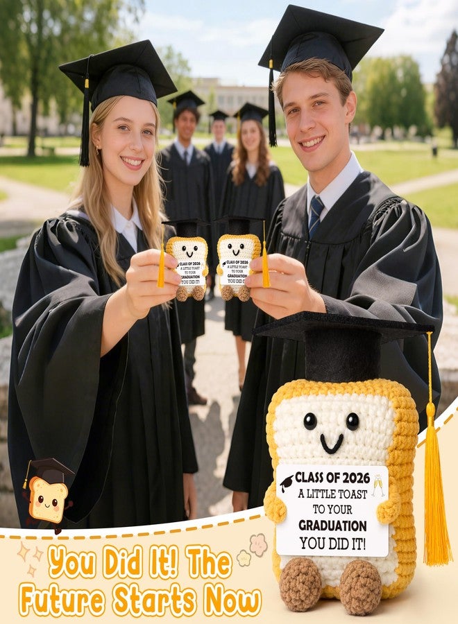 IDEGIFT 2026 Graduation Gift for Her Him, Graduation Decorations Gifts for Graduates Collage High School Phd Master Degree, Class of 2026 You Did It, Funny Handmade Crochet Toast With Cap Graduates Card - Image 4