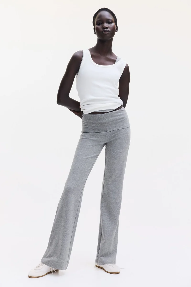 H&M Foldover-waist cotton trousers
