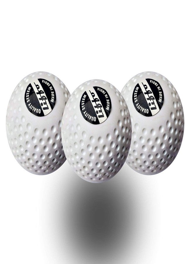 Liffo كرة هوكي ميدانية من ليفو® ذات نقشة بارزة (أبيض، hockeyball1) - مجموعة من 3 - Image 1