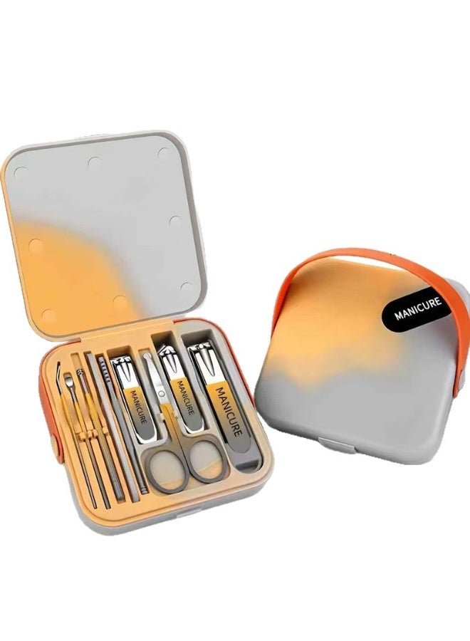 Nail Clippers Set for Men and Women 9 Pieces Stainless Steel Grooming Kits, Fingernail and Toenail Clipper Cutters with Luxurious Travel Case Nail Care Tools Manicure Pedicure Kit - Image 1