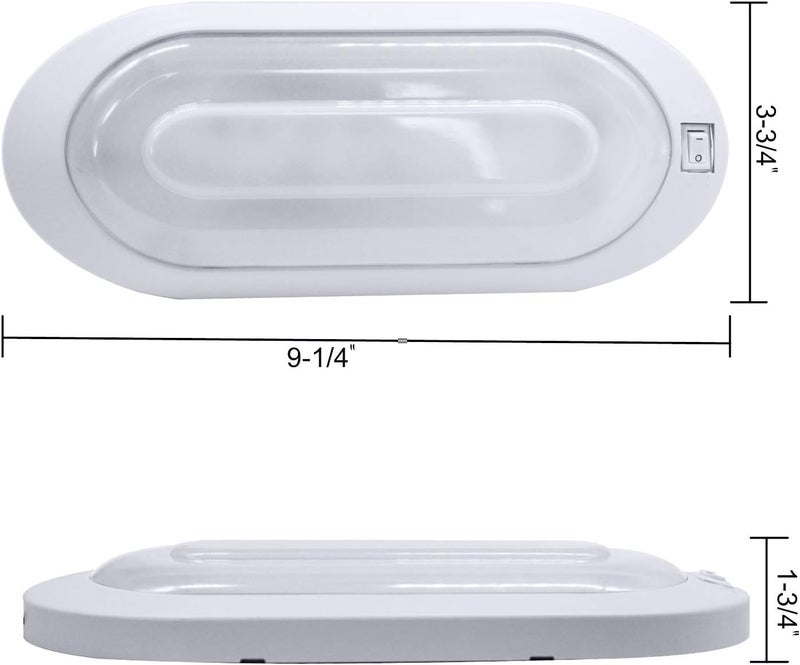 FACON 12V LED Bright RV Pancake Light Surface Mount - 2 Pack, 12Volt Interior Light with Switch, for RV Motorhomes Camper Caravan Trailer Boat, 4000K - Image 3