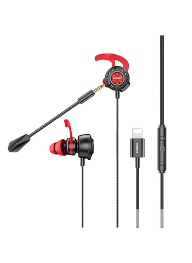 REMAX - RM-750 High Headphone With Microphone Bass Booster Lightning Plug - Black - Image 1