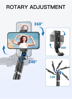 Generic Portable 40 inch Selfie Stick with Wireless Remote,Fill Light and Extendable Tripod Stand 360 Rotation Compatible with iPhone and Android Samsung Smartphone, Black  - Image 3