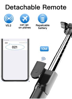 Generic Portable 40 inch Selfie Stick with Wireless Remote,Fill Light and Extendable Tripod Stand 360 Rotation Compatible with iPhone and Android Samsung Smartphone, Black  - Image 4