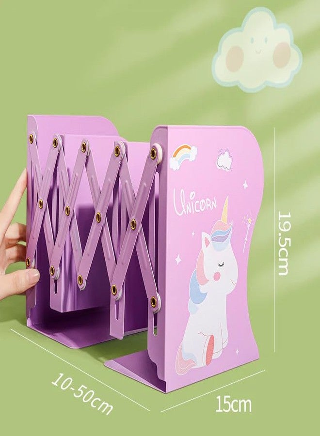 SAMVARDHAN Expandable Book Stand for Kids - Adjustable Bookend & File Organizer | Cute Cartoon Desk Book Holder for Study Table, School, Office & Kids Room Organization(19.5 x15 x 10 cm) (Unicorn) - Image 2