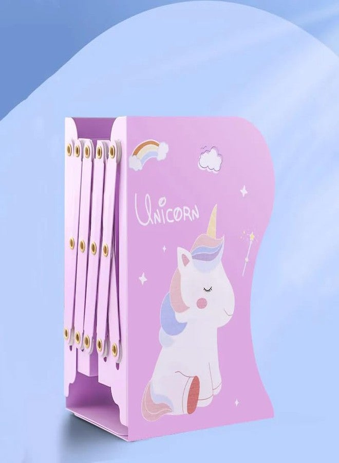 SAMVARDHAN Expandable Book Stand for Kids - Adjustable Bookend & File Organizer | Cute Cartoon Desk Book Holder for Study Table, School, Office & Kids Room Organization(19.5 x15 x 10 cm) (Unicorn) - Image 3