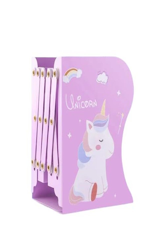 SAMVARDHAN Expandable Book Stand for Kids - Adjustable Bookend & File Organizer | Cute Cartoon Desk Book Holder for Study Table, School, Office & Kids Room Organization(19.5 x15 x 10 cm) (Unicorn) - Image 1