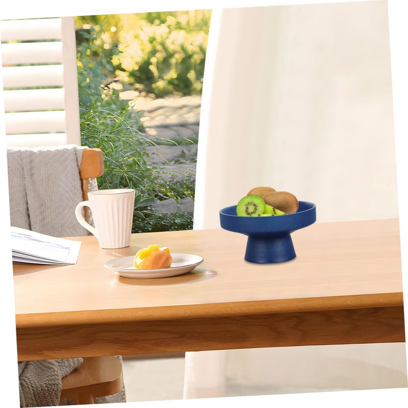White Ceramic Pedestal Fruit Bowl Serving Tray for Snacks Desserts Home Party Display - Image 5