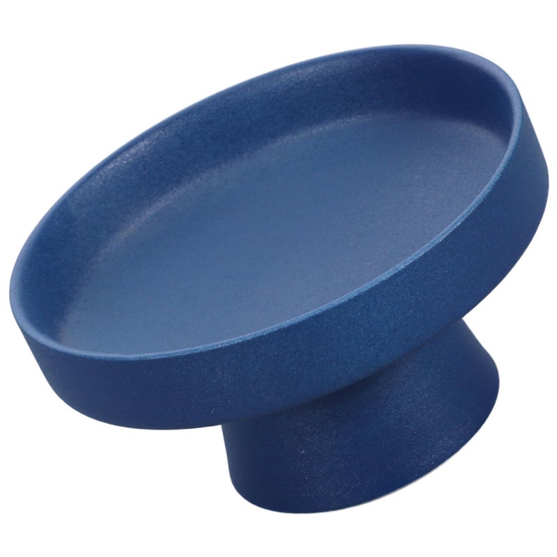 White Ceramic Pedestal Fruit Bowl Serving Tray for Snacks Desserts Home Party Display - Image 2