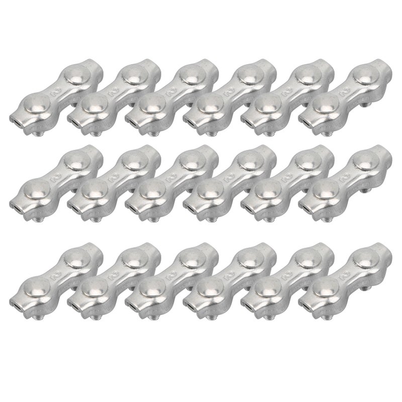 18pcs M2 Duplex Wire Rope Clip Cable Clamps Stainless Steel Duplex 2‑Post Cable Clamp - Image 2