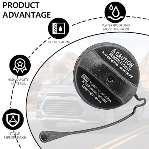 SYudwen Fuel Cap Compatible with 2003-2009 GX470, 2004-2006 ES330/ RX330, 2003-2009 4Runner, 2003-2006 Tundra, 2005-2006 Avalon, 2005-2008 Tacoma etc, Gas Cap Replace OE# 77300-47010 GX470 - Image 3