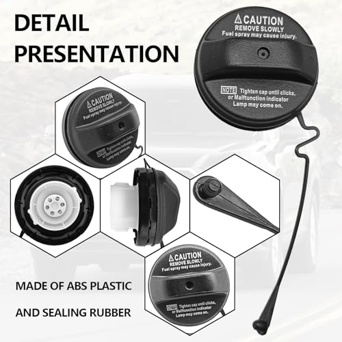 SYudwen Fuel Cap Compatible with 2003-2009 GX470, 2004-2006 ES330/ RX330, 2003-2009 4Runner, 2003-2006 Tundra, 2005-2006 Avalon, 2005-2008 Tacoma etc, Gas Cap Replace OE# 77300-47010 GX470 - Image 2