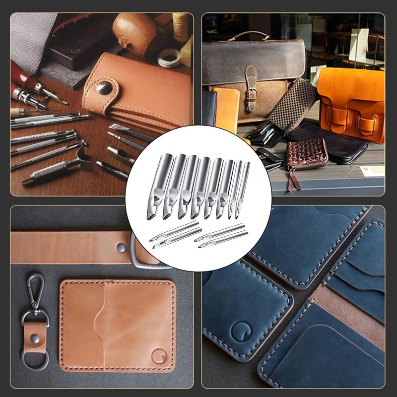 Stainless Steel Elliptical Hole Punch Tool For Leather Crafting And Repair - Image 3