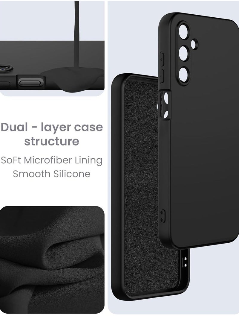 Raxoom Samsung Galaxy A35 5G Case with 2X Screen Protectors | Soft Anti-Scratch Microfiber Lining, Ultra Slim Liquid Silicone Protective Case (Black) - Image 3