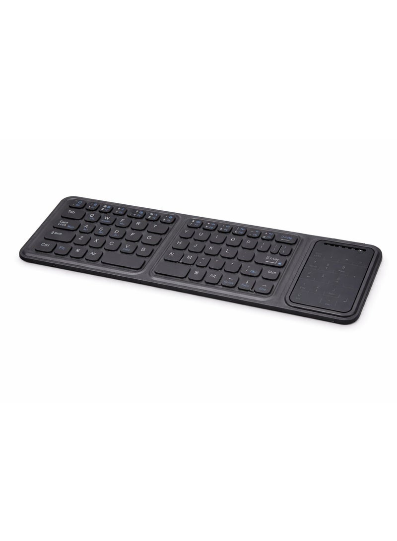 Ashyai Black Foldable wireless keyboard portable Folding Rechargeable Pocket Size Slim Lightweight compatible with all iPhone and android/Tablet/Smartphone/Smart TV/PC/Tablet(Android/iOS/Windows) - Image 3