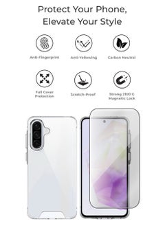 glassology Glassology Clear Case + Screen Protector Bundle  for Samsung Galaxy A36 360° Protection, Shatterproof, Anti-Yellowing, Premium Tempered Glass, High Clarity  - Image 5