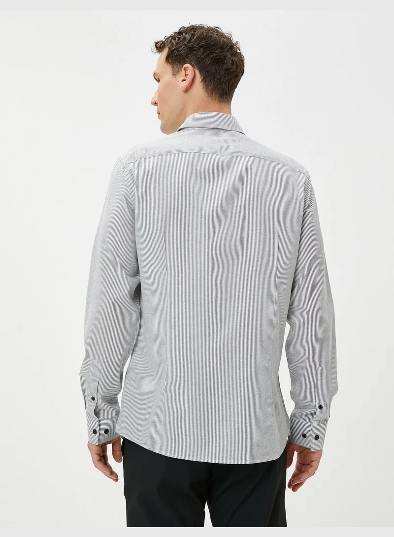 كوتون Basic Shirt Classic Neck Long Sleeve