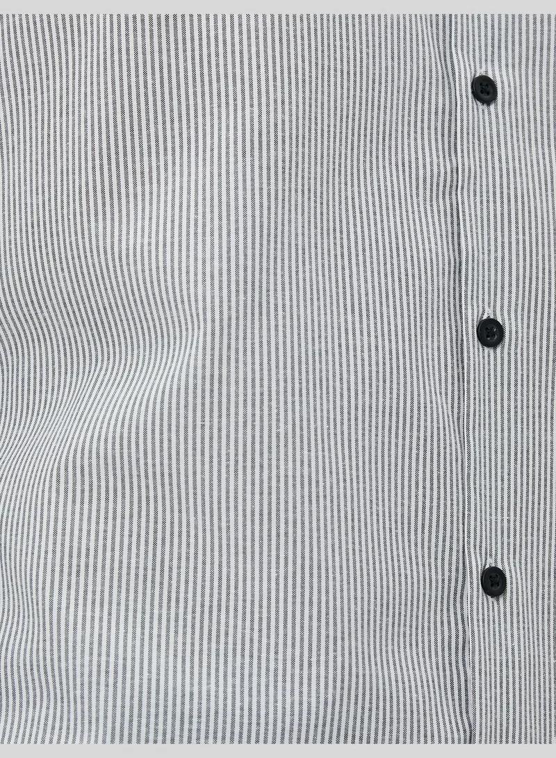 كوتون Basic Shirt Classic Neck Long Sleeve