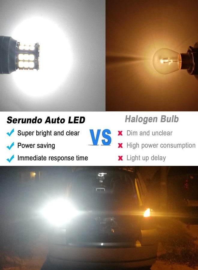 Serundo Auto 1156 Led Bulb, 12V 24V Super Bright 1141 1003 BA15S LED Bulbs Used for Back Up Reverse Lights, Tail Lights, RV lights,Lawn Mower etc. Pack of 2pcs White - Image 3