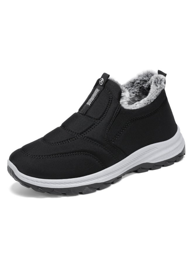 Cotton Shoes, Winter Women's Shoes, Velvet Thickened Cotton Boots, Mother's Shoes Large Size Short Boots, Same Style Warm Snow Boots For Men And Women