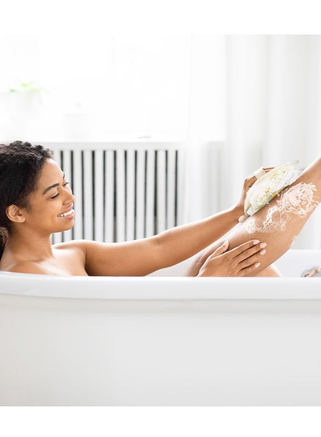 4 قطع من إسفنجات الاستحمام المقشرة، ليفة ناعمة للاستحمام مع حزام يد مطاطي، مناسبة للنساء والرجال، لتنظيف لطيف للبشرة - Image 5