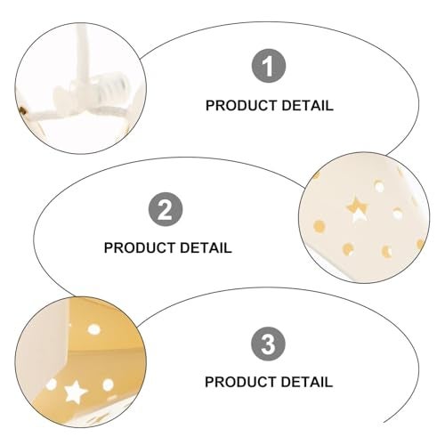 OSALADI 3Pcs Paper Star Lantern Lampshade 9 Pointed Star Hanging Decorations for Christmas New Year Wedding Party Holiday Birthday, 13.78 x 13.78 x 5.12 Inch - Image 3
