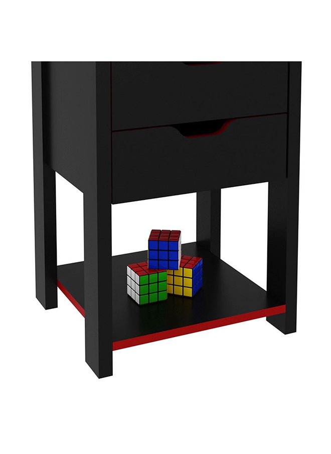 DANUBE HOME Atlaz Storage Cabinet With 2 Drawers Kitchen Organiser Side Board Modern Design Furniture For Dining Room L 39.5x35.6x56 Cm Red/Black  - Image 3