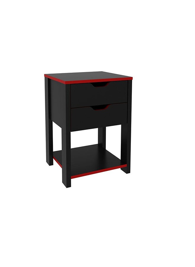 DANUBE HOME Atlaz Storage Cabinet With 2 Drawers Kitchen Organiser Side Board Modern Design Furniture For Dining Room L 39.5x35.6x56 Cm Red/Black  - Image 4