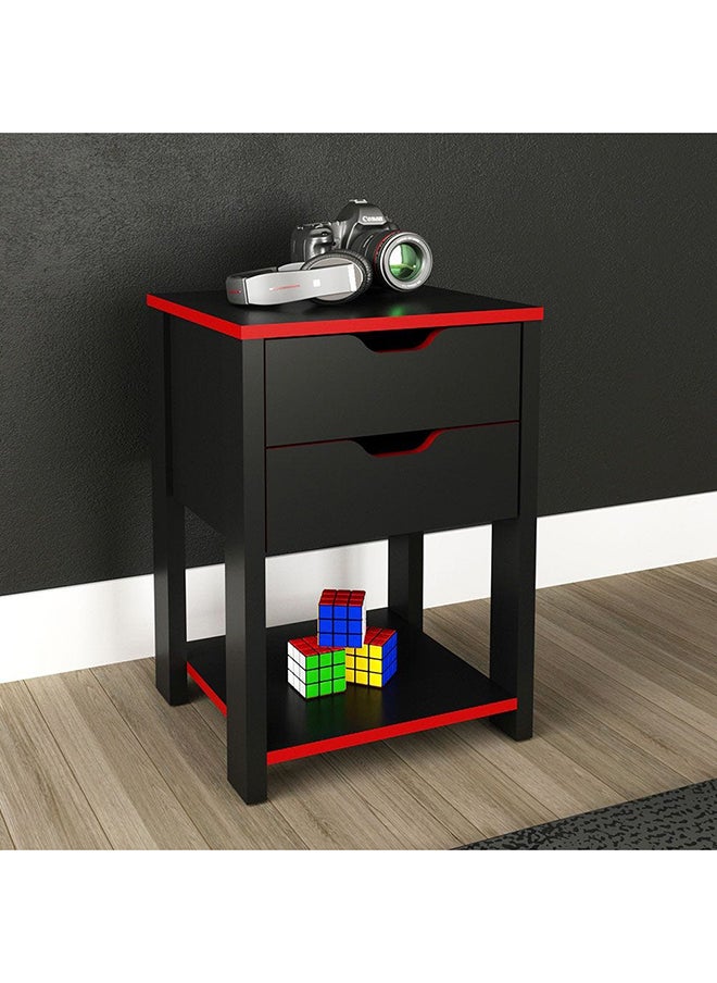 DANUBE HOME Atlaz Storage Cabinet With 2 Drawers Kitchen Organiser Side Board Modern Design Furniture For Dining Room L 39.5x35.6x56 Cm Red/Black  - Image 1