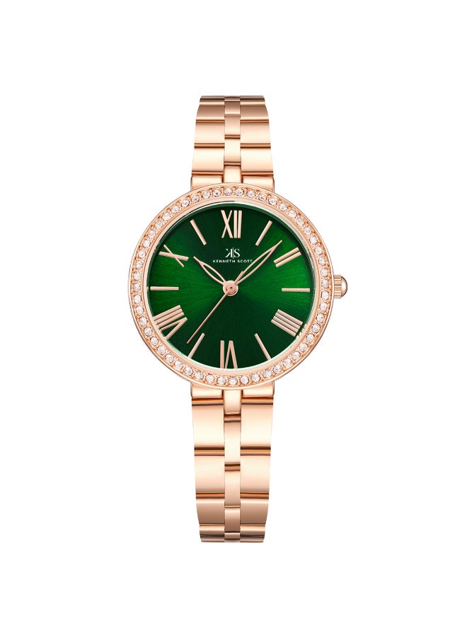 KENNETH SCOTT Women's Analog Round Shape Stainless steel Wrist Watch K23502-RBKG - 30 Mm - Image 1