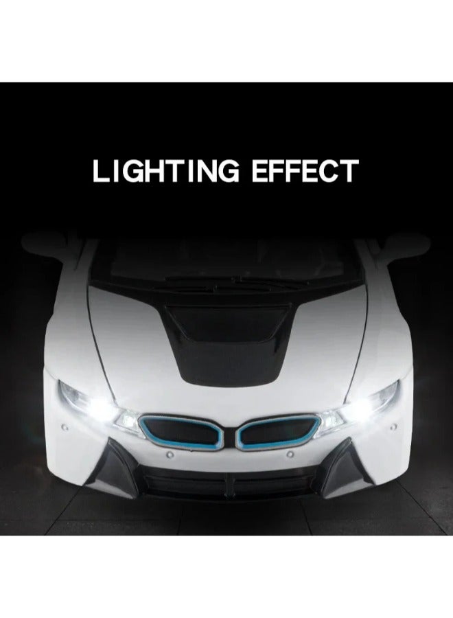 حديقة الألعاب نموذج سيارة مصبوب معدني بمقياس 1/22، مع تأثيرات صوتية وضوئية، سيارة لعبة صغيرة قابلة للتجميع، هدية نموذج عرض للمراهقين وعشاق السيارات، لون أبيض - Image 2