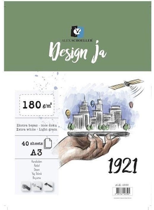 Alex Schoeller A3 Design Ja Drawing Notebook 180 Gram 40 Sheets 
