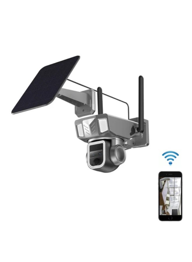 كروني كاميرا كروني Y7b 4G-4K-8MP تعمل بالطاقة الشمسية، بعدسة مزدوجة، تكبير مستمر، رؤية ليلية بالأشعة تحت الحمراء، كشف الحركة، تتبع ذكي، صوت ثنائي الاتجاه، رؤية ليلية، كاميرات مراقبة خارجية - Image 1