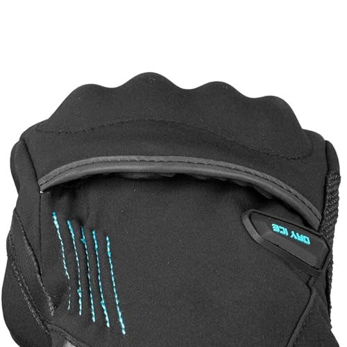 Rynox Dry Ice Insulated Waterproof Gloves | Impact Protection | Abrasion Resistance | Full Gauntlet Motorcycle Riding Gloves - Black Blue, Medium, Cycling, Polyester - Image 4