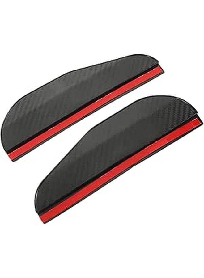 Carbon Fiber Side Mirror Rain Visors Waterproof 2 Piece Set - Image 1