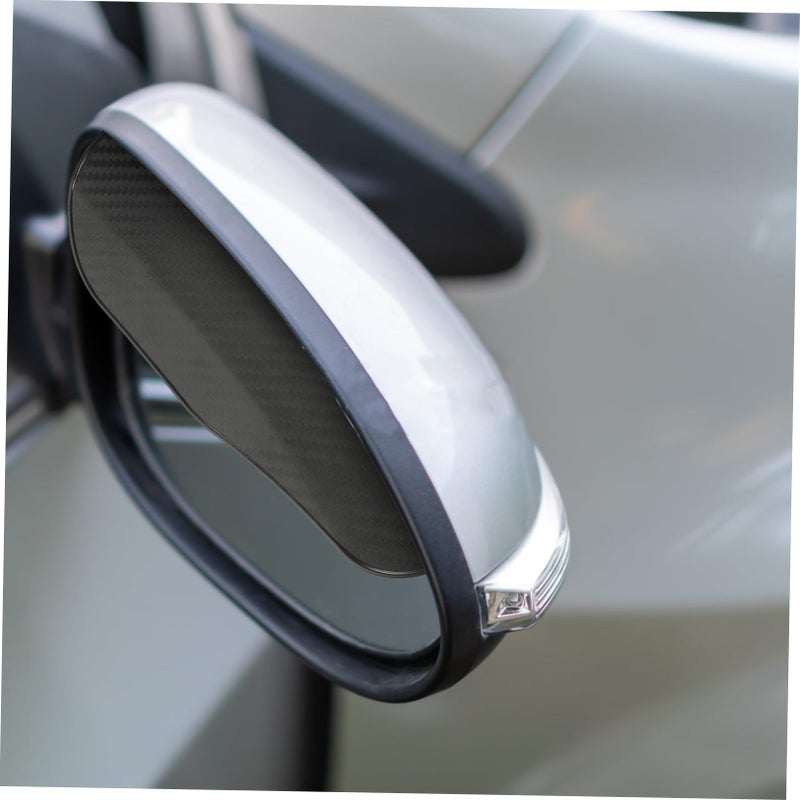 Carbon Fiber Side Mirror Rain Visors Waterproof 2 Piece Set - Image 3