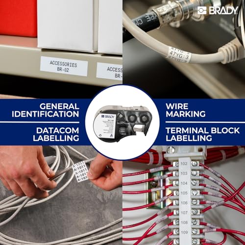 Brady Authentic M4C240498 Repositionable MultiPurpose Vinyl Cloth Labels 024 W x 16 L Black on White for use with The BMP41 BMP51 and M511 Label Printers - Image 3
