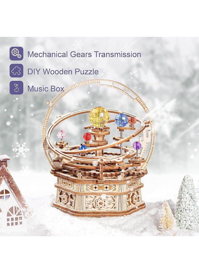 RoWood RoWood Music Box 3D Puzzles for Adults, DIY Wooden Mechanical Building Model Kits, Gift for Teens Kids on Children's Day/Birthday/Christmas - Starry Night  - Image 1