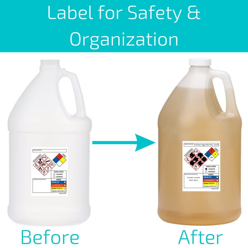 Merhoff Larkin SDS OSHA Data Labels for Chemical Safety 4 x 3 Inches | Roll of 250 MSDS Stickers with GHS Pictograms & Perforated Edges for Easy Separating | HMIS & Hazard Compliant | Secondary Containers - Image 5