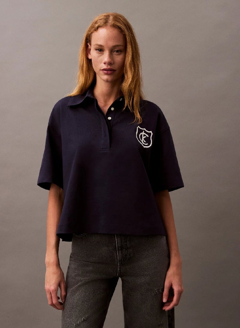 Calvin Klein Jeans Cotton Jersey Logo Polo Shirt - Image 1