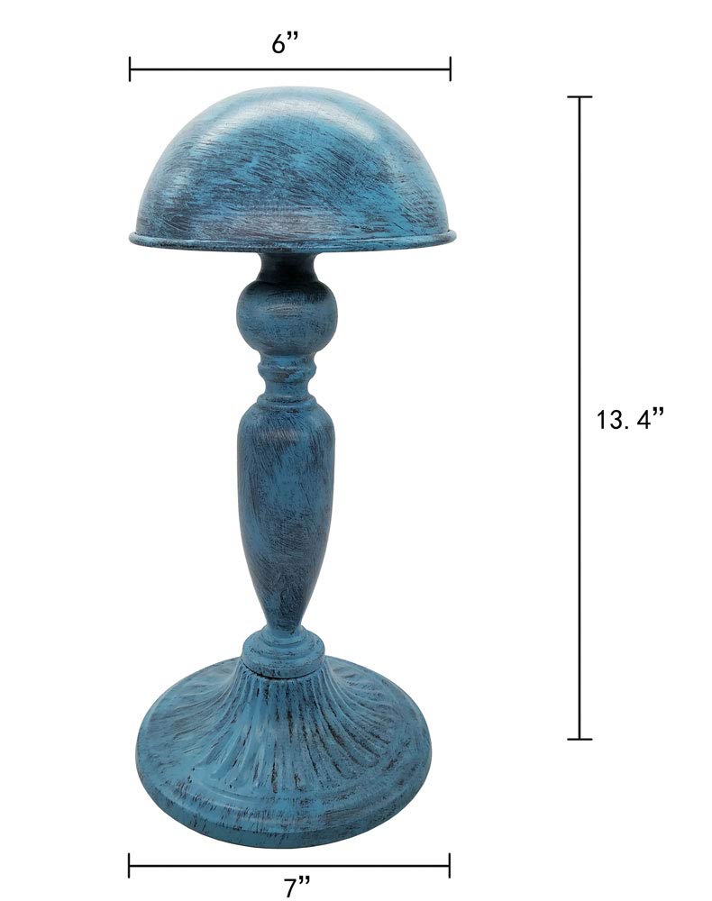 Owlgift Vintage Dome Shape Design Removable Metal Hat Rack/Cap/Wig Storage Holder Display Stand,Turquoise - Image 2